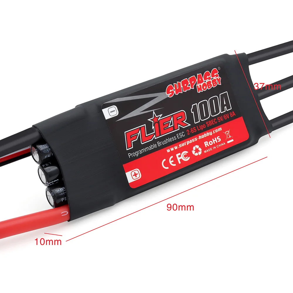 SURPASS HOBBY ö̾ 귯ø ESC ӵ Ʈѷ, RC  ︮Ϳ BEC 2-6S, 20A, 30A, 40A, 50A, 60A, 80A, 100A