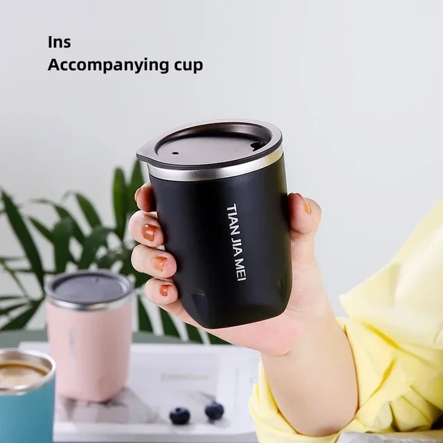 Tasse thermos portable exquise pour hommes et femmes, acier inoxydable 300, tasse à eau simple, tasse à café au lait pour le bureau et la maison, 304 ml 4