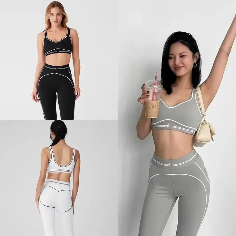 AL Air Lift Suit Up Bra Female Street Yoga Fitness Set Comfortable Fit Top and Pants for Sports Sexy High Waisted Jogging Suit yoga set,sports set,gym workout set,sportswear set,fitness set,sports bra set,yoga pants set