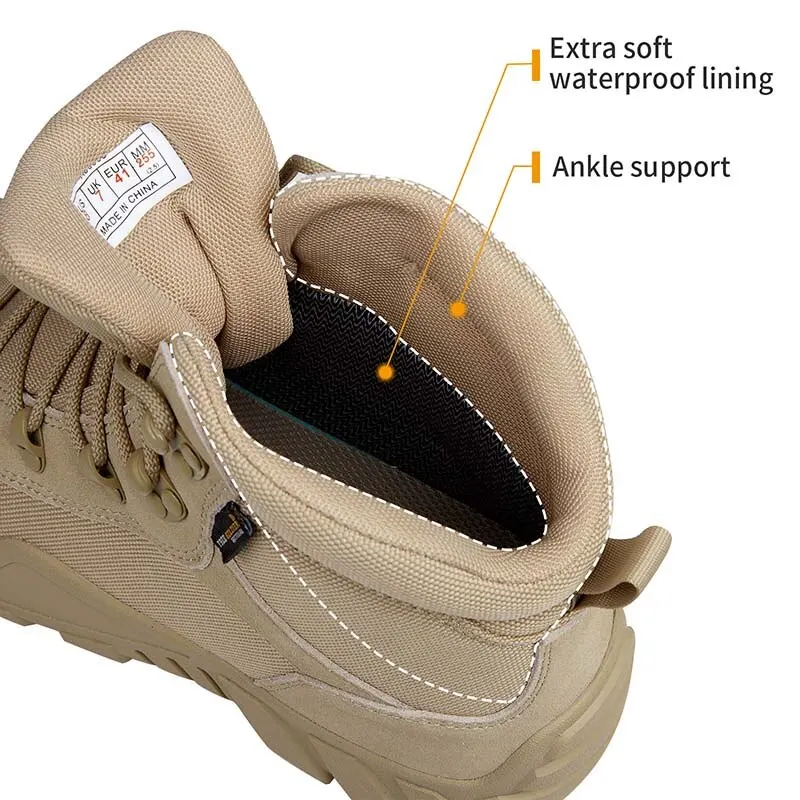 Hiking Shoes Combat Boots FREE SOLDIER Waterproof Hiking Work Boots Men's Tactical Boots Lightweight Military Breathable Desert