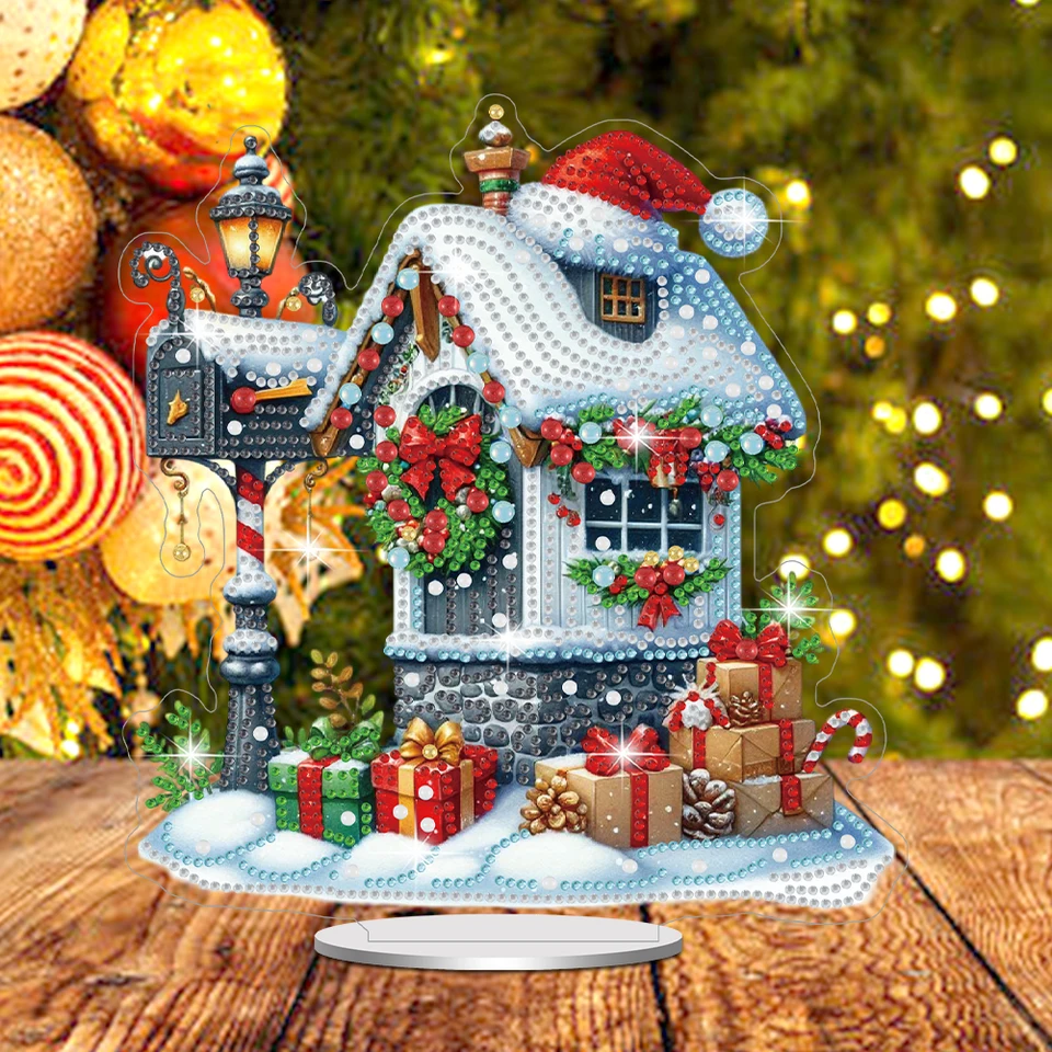 Kit Diamond Painting 5D Fai Da Te - Decorazione Da Tavolo Con Base Acrilica E Diamanti Luminosi - 24 Cm
