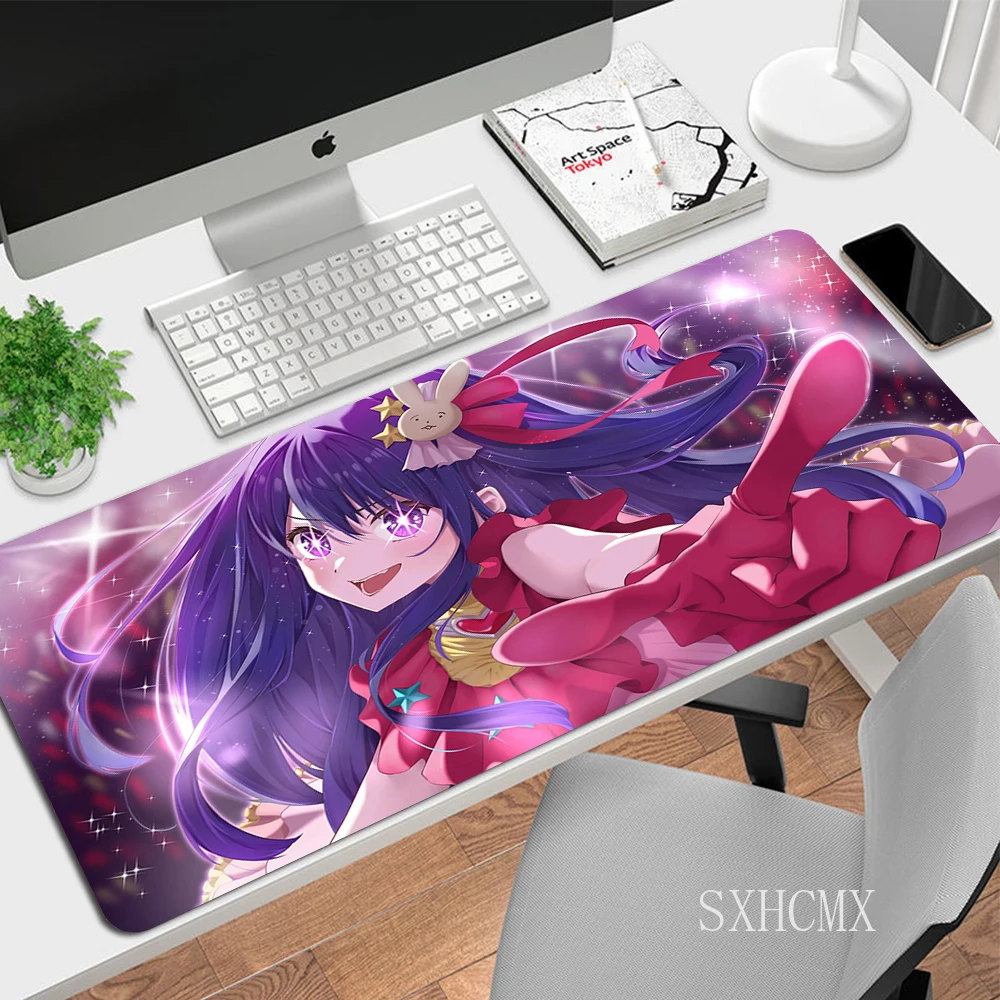Oshi no ko Hoshino ai Grande Mouse Pad Gaming Kawaii Girl Desk Mat Tapete Gamer Mouse xl Mousepad para Laptop Acessórios para pc - Imagem 4