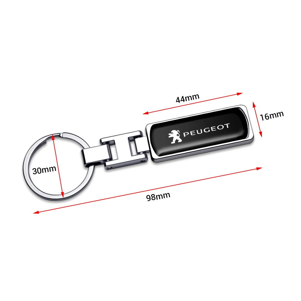 Leder Metall Auto Logo Schlüsselanhänger Lanyard Schlüsselanhänger Schnalle für PEUGEOT 107 206 207 208 307 308 2008 3008 4008 GT 108 301 T9 406 508 – Detail 6