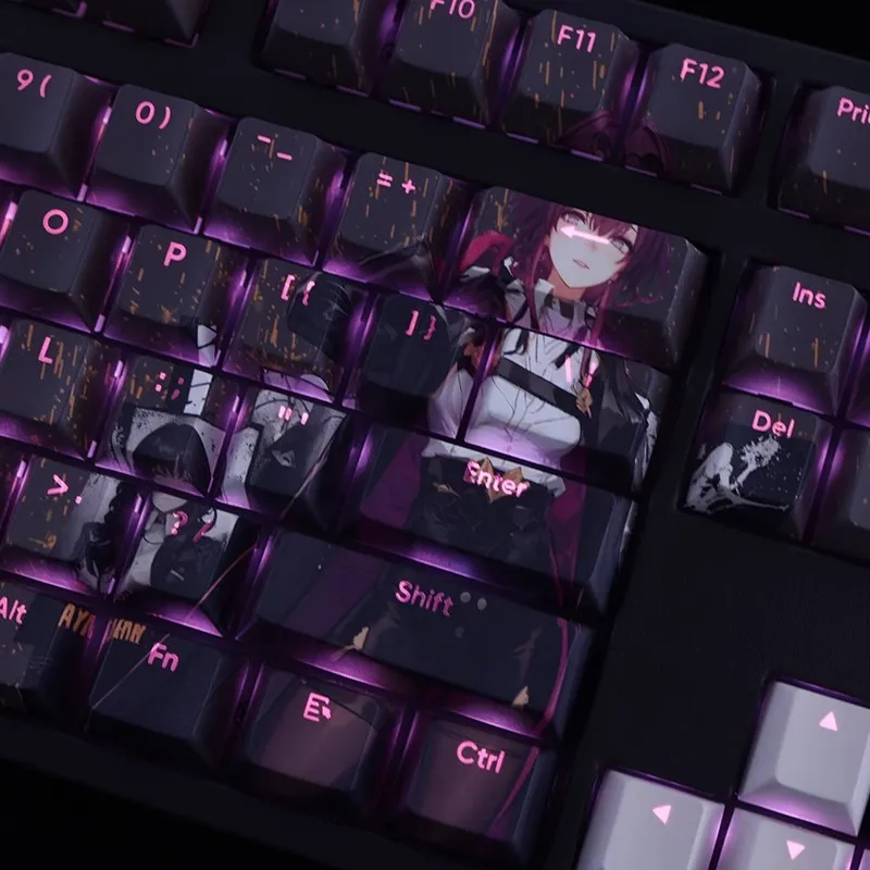 Desenhos Animados Anime Gaming Key Caps Pbt Dye-subbed Keycap Keycap para Ansi 61 87 104 108 Chaves Grupo Desenhos Animados Trilho Kafka Keycap - Imagem 5