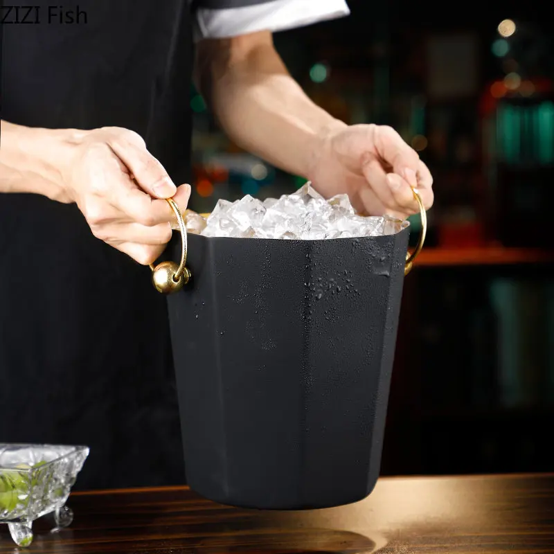 Acheter 2 pièces 15L seau à glace en métal bac à glace bière boisson grande capacité boisson refroidisseur seau de stockage
