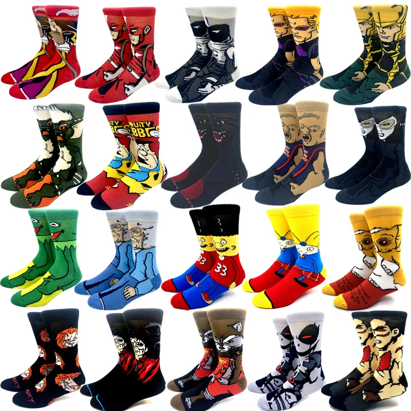 Chaussettes Harajuku pour hommes et femmes, Chaussettes longues Anime