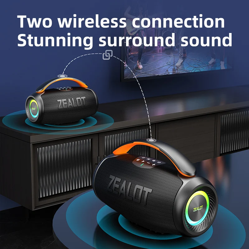 ZEALOT-P11 50W Portable Bluetooth Speaker with IPX6 Waterproof