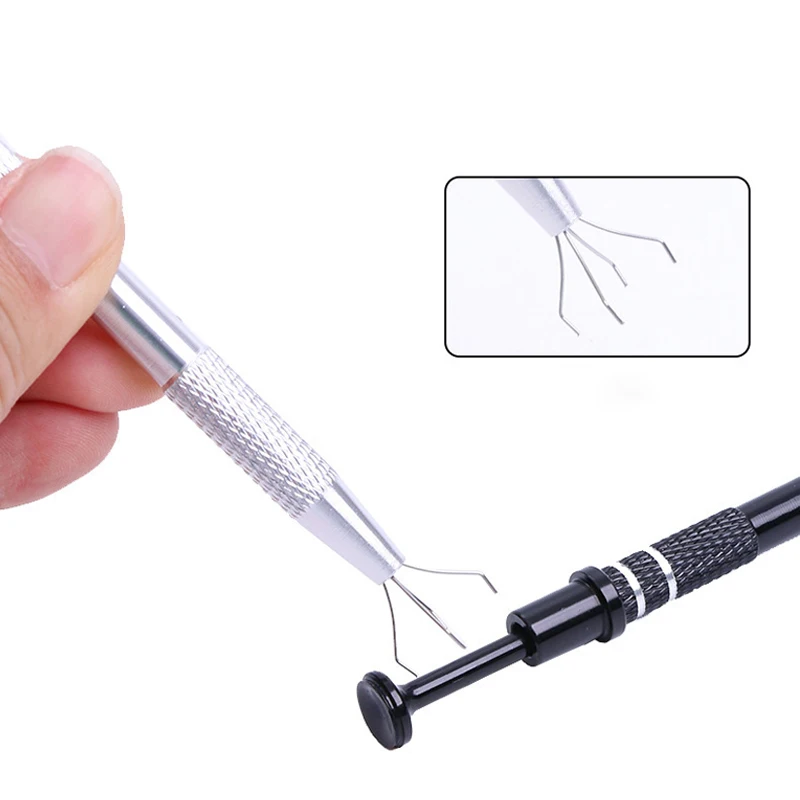 Four-claw Bead Holder Pickup Tool Diamond Jewel Tip Holder Tweezers Catcher Body Perforation Sprinkler Pen Tool 1Pc precision tweezers tweezer tool