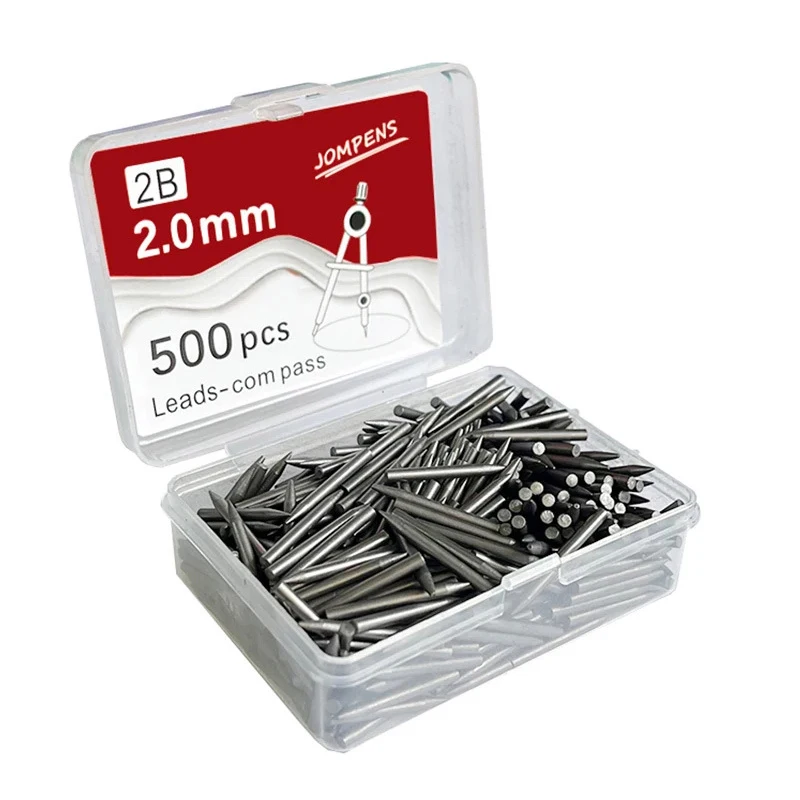 500pcs/box Creative Pratical Pfofessional Compass Lead 2.0mm Black Replaceable Lead Math Geometry Circle Drawing Tools Accessory 6