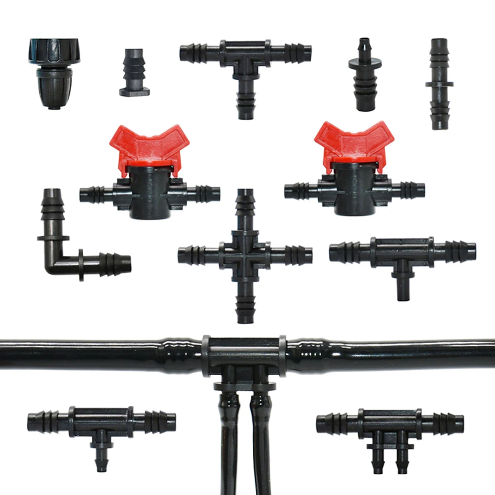 Description Picture 6 of item25pcs 3/5 4/7 Hose Barb Connector 1/4'' & 1/8'' Tubing Hose Water Splitter Joint Tees Cross Eng Plug Drip irrigation system