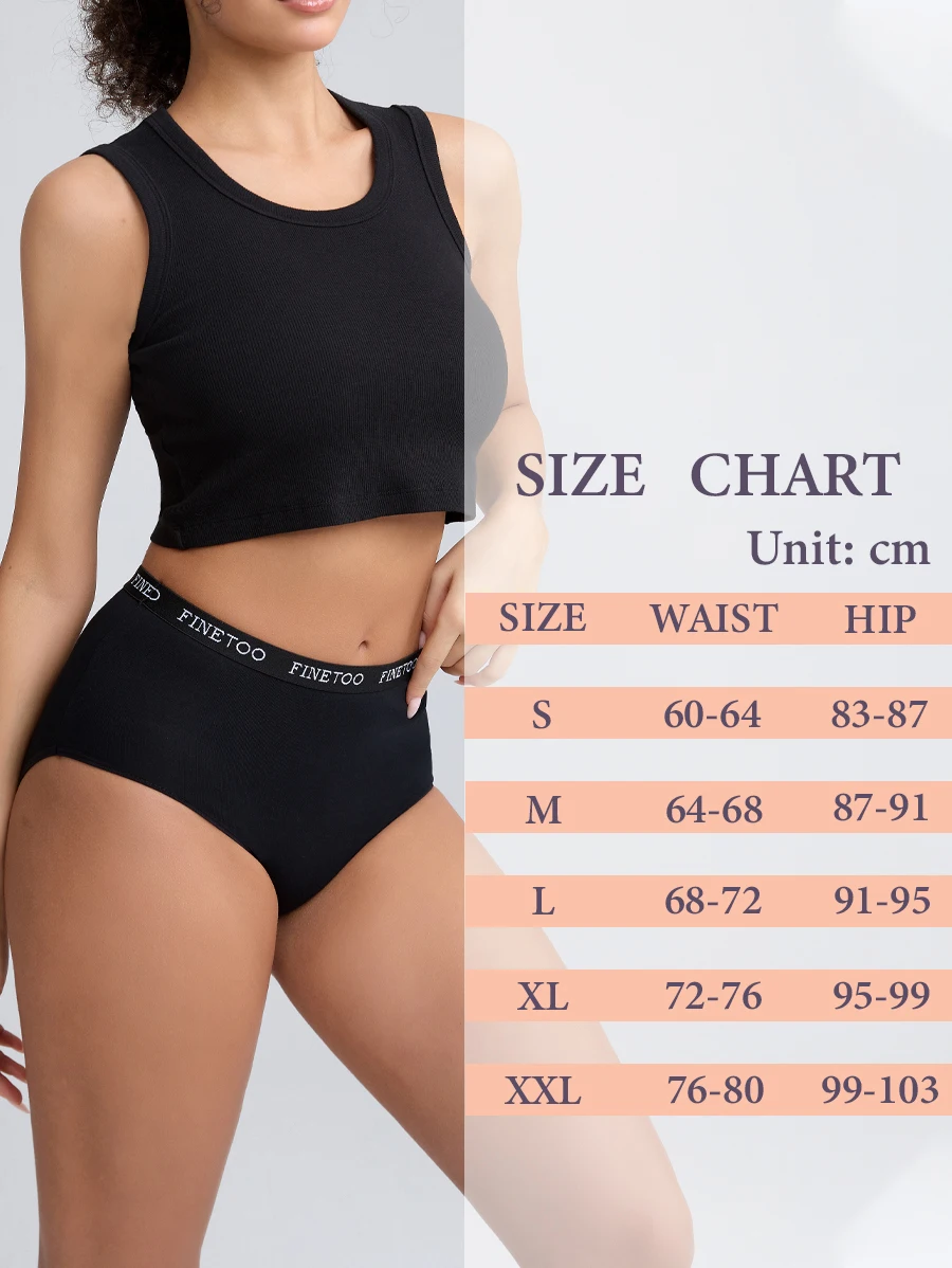 FINETOO 5PCS/Set Cotton High Waist Panties Women's Seamless Breathable Underwear Sexy Stretchy Comfort Briefs Lingerie S-XXL