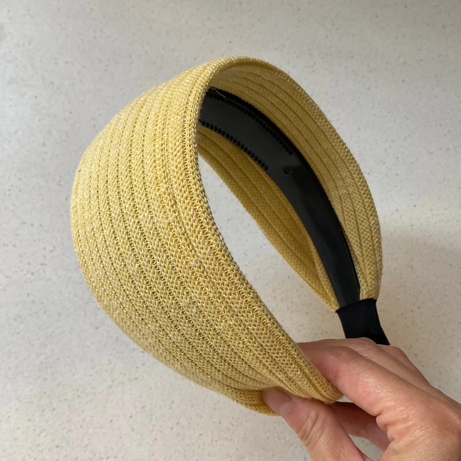 1PC Autumn Knit Headbands, Yellow & Brown & Gray Ribbed Hair Bands, Cozy Cottagecore Wide Head Wraps For Women