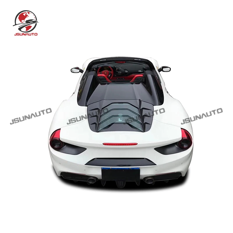 

For Ferrari 488 GTB Carbon Fiber Glass Engine Hood Cover MSY Style Forged Carbon Rear Engine Bonnet For 488 Spider Body Kit