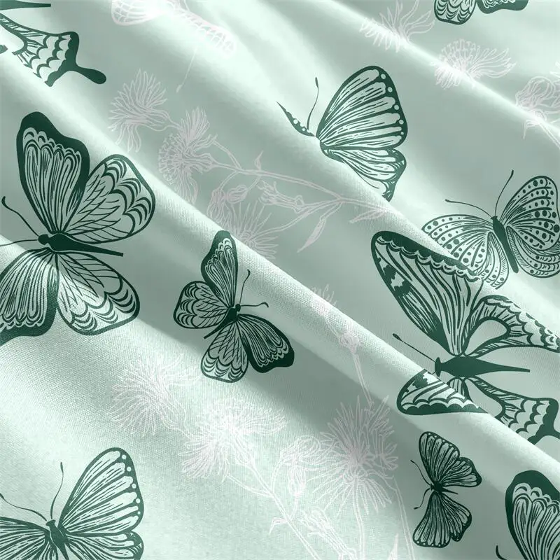 Kuup 1pcs Cartoon Butterfly Fitted Sheet Queen Size Mattress Cover With Elastic Band Bed Sheet Twin Full Size（No Pillowcases） 6