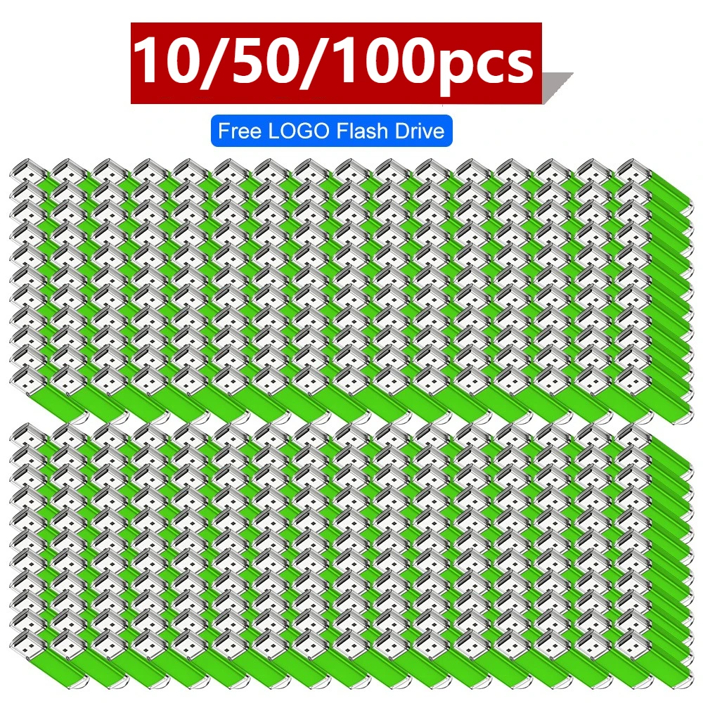 10/50/100pcs 도매 가격 금속 USB 2.0 플래시 드라이브 4GB 8GB US..