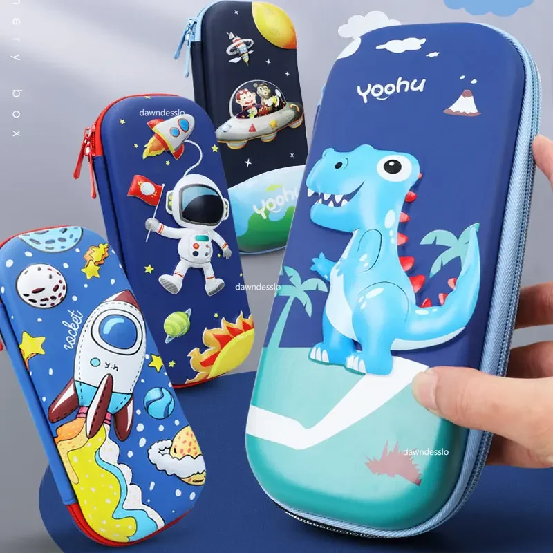 Pencil Case Kawaii School Stationery 3D Space Pen Case School Supplies Cute Dinosaur High Capacity Pencil Box pencil cases stationery box
