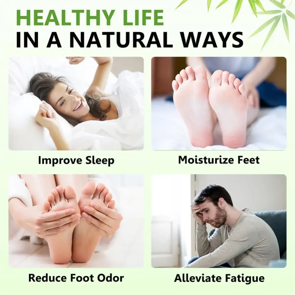 Detox Foot Patch Wormwood Bamboo Charcoal Rosemary Foot Patches Dehumidifying Body Toxins Deep Cleaning Stress Relief Care