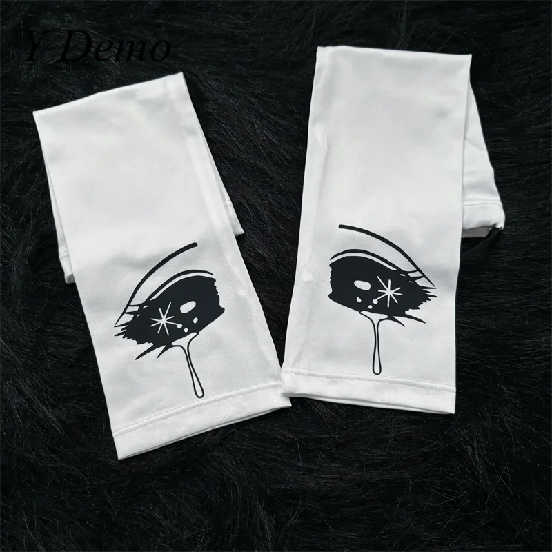 

Y Demo Harajuku Anime Tears Women Sun Protection Arm Sleeves Stretchy Crying Eyes Sleeve Glove