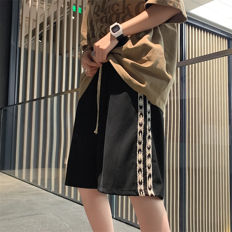 Men's Knee Length Cargo Shorts Loose BF Joggers Shorts Men Hip Hop Vacation Work Casual Short Pants Plus Size Drawstring Shorts