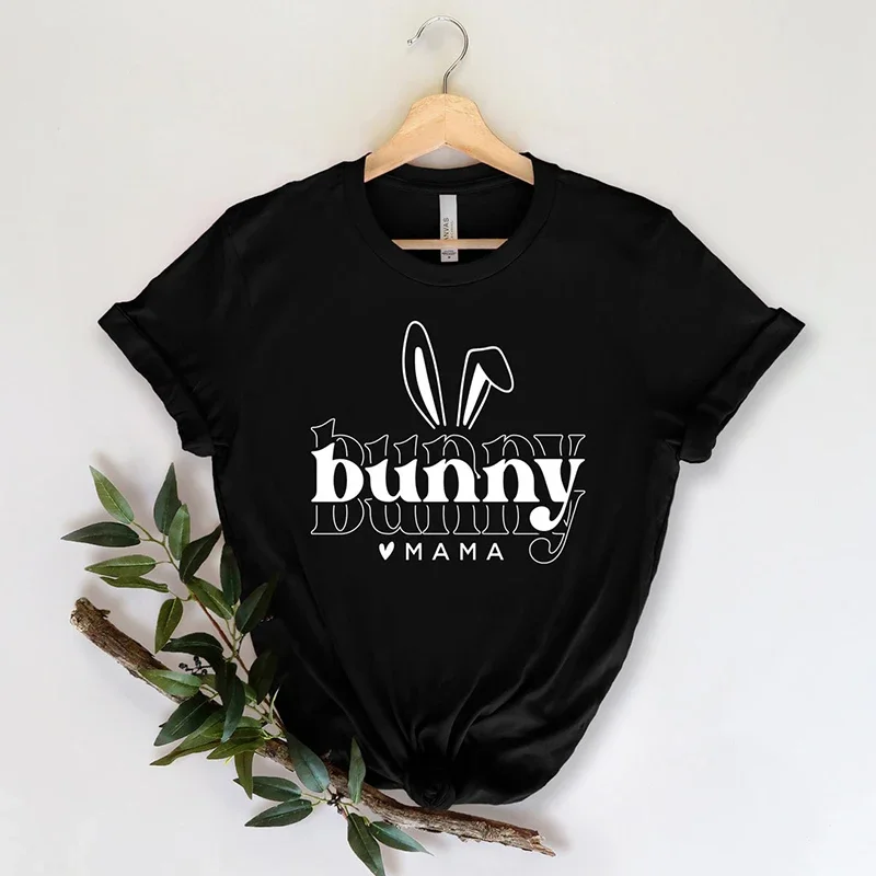 

Bunny Mama Women T Shirt Mother's Day Gift Cute Kawaii Clothes Streetwear Easter Tshirt Causal Ladies Clothing Summer Fashion