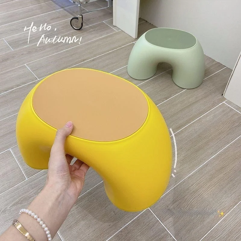Cute Small Stool For Home Use Low Stool Suitable For Children Thick Plastic Material Sturdy Footstool Living Room Table