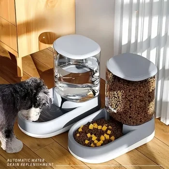 Pet Automatic Feeder Cat Food Bowl Things for Cats Puppy Bowl Feeding Watering Supplies Drinker Dog Food Storage Dispenser 4