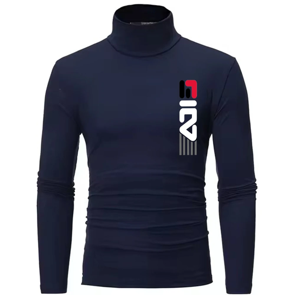 Warm underwear top Men's winter clothes Warm shirt Autumn men's winter tights high neck thin slim long-sleeved T-shirt