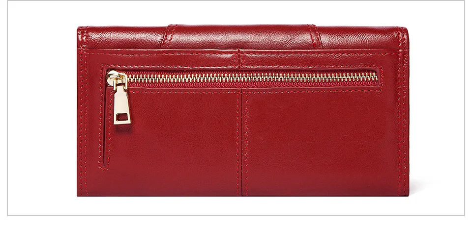 Modische lange Damen-Geldbörse aus echtem Leder, Clutch-Geldbörsen mit Handytasche, Mutifuctiona Damen-Handtaschen mit RFID-Kartenhalter – Detail 12
