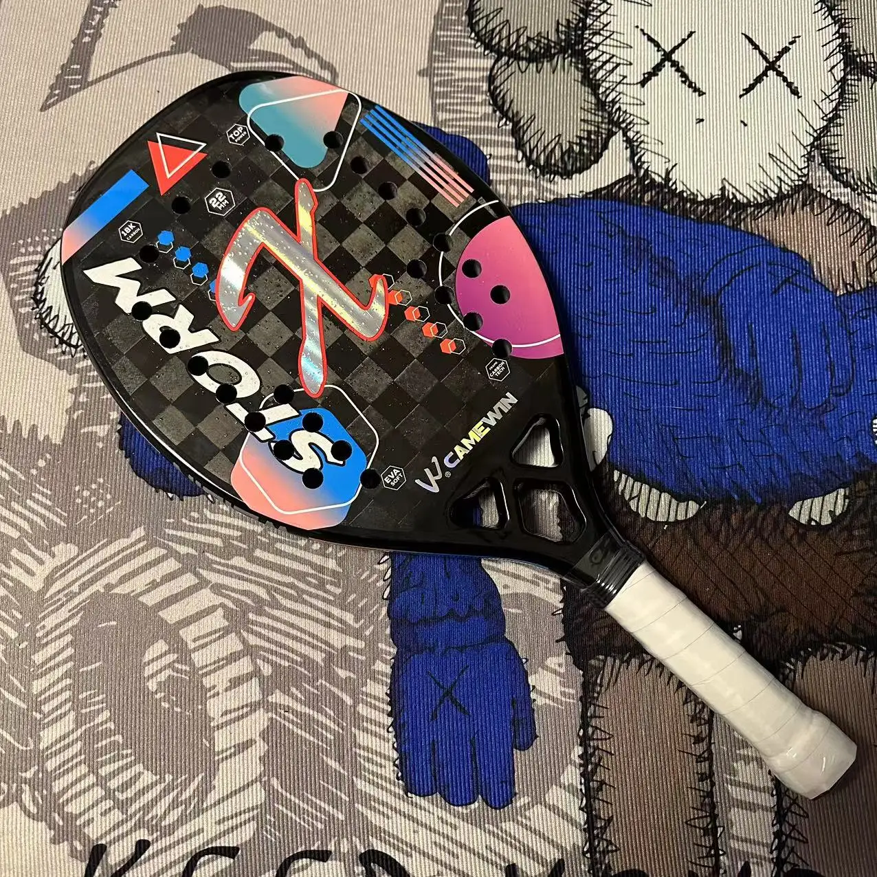 2023 new original camewin18k super soft eva carbon fiber beach tennis racket with bag