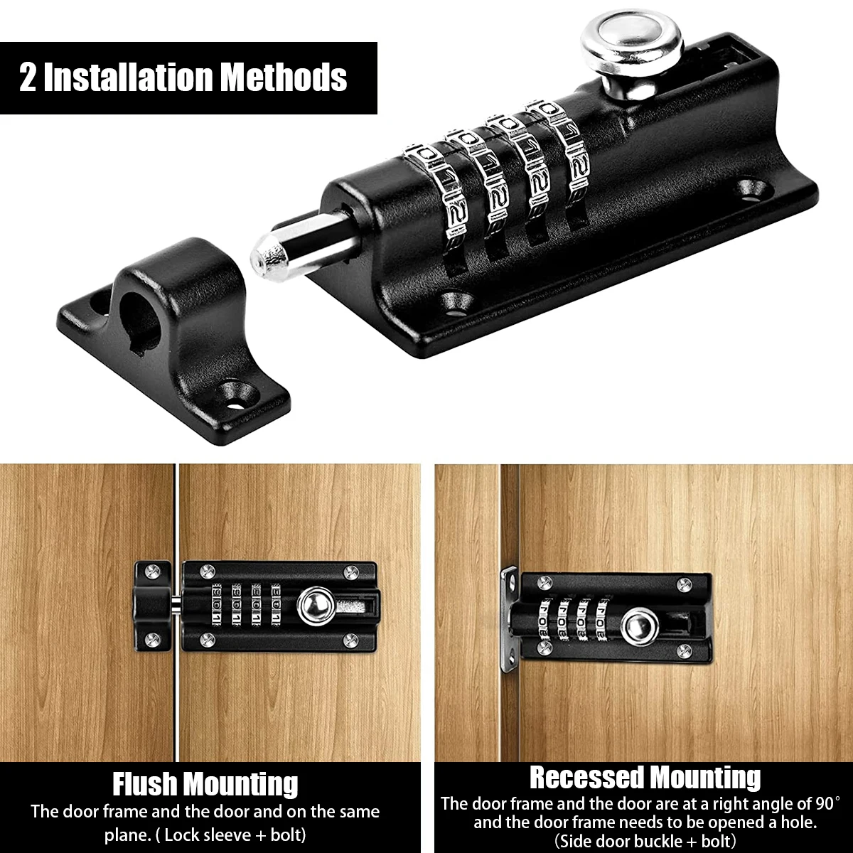 Description Picture 3 of item4 Digit Recodeable Combination Locking Bolt Cam Lock Slide Latch Lock Password Mechanical Lock Digital Drawer Hardware Doorlock