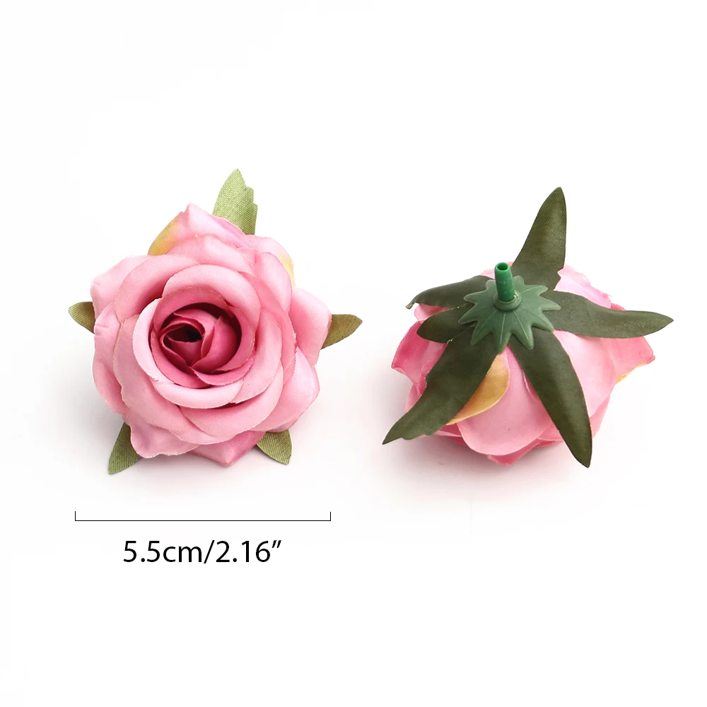 10/20 pz rosa fiori artificiali testa fiore finto per la decorazione di nozze forniture sposa Bouquet Filler decorazioni per la casa artigianato ghirlanda