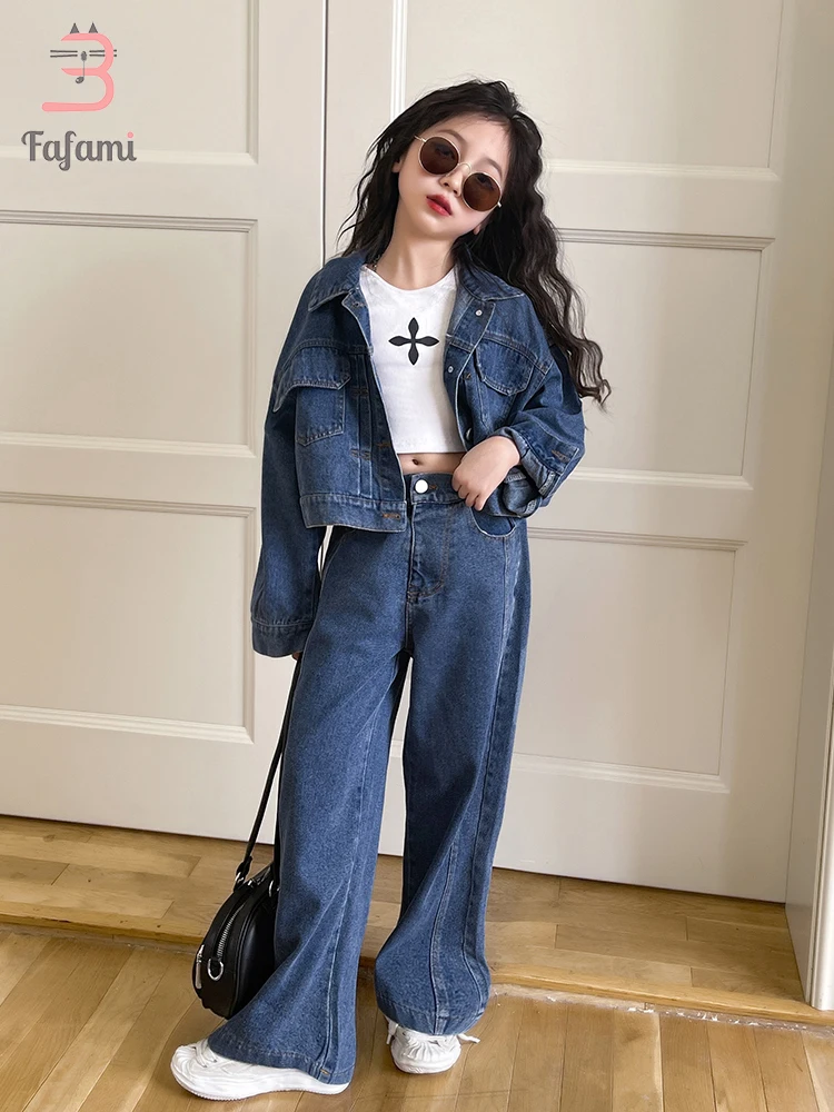 Teen Girl Clothes Set Fashion Cold Shoulder Crop Top+jeans With Big Hole  Ripped 2pcs Clothing Suit Children Streetwear Outfits - Children's Sets -  AliExpress