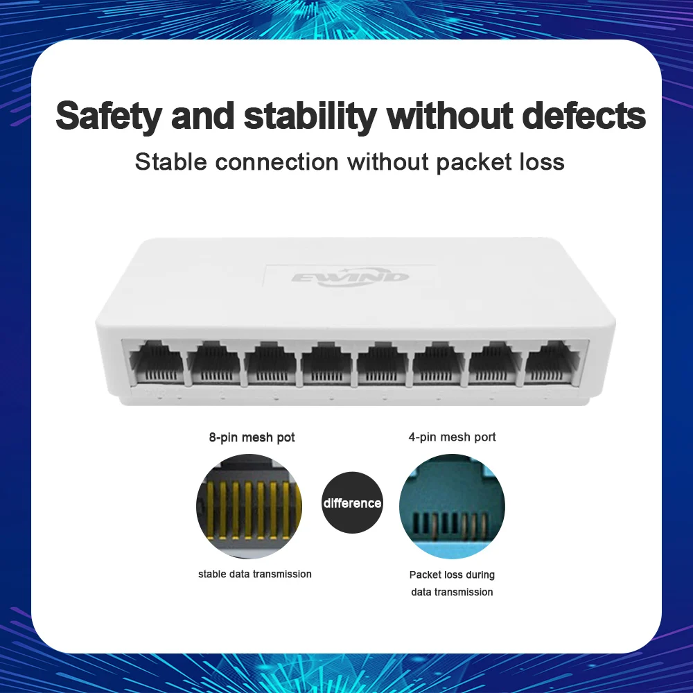 Desktop Gigabit Rede Switch Adapter Rj45 Ethernet Switch Auto Mdi Mdix Switch Rápido Portas 10 Mbps 100 Mbps 1000mbps - Imagem 3