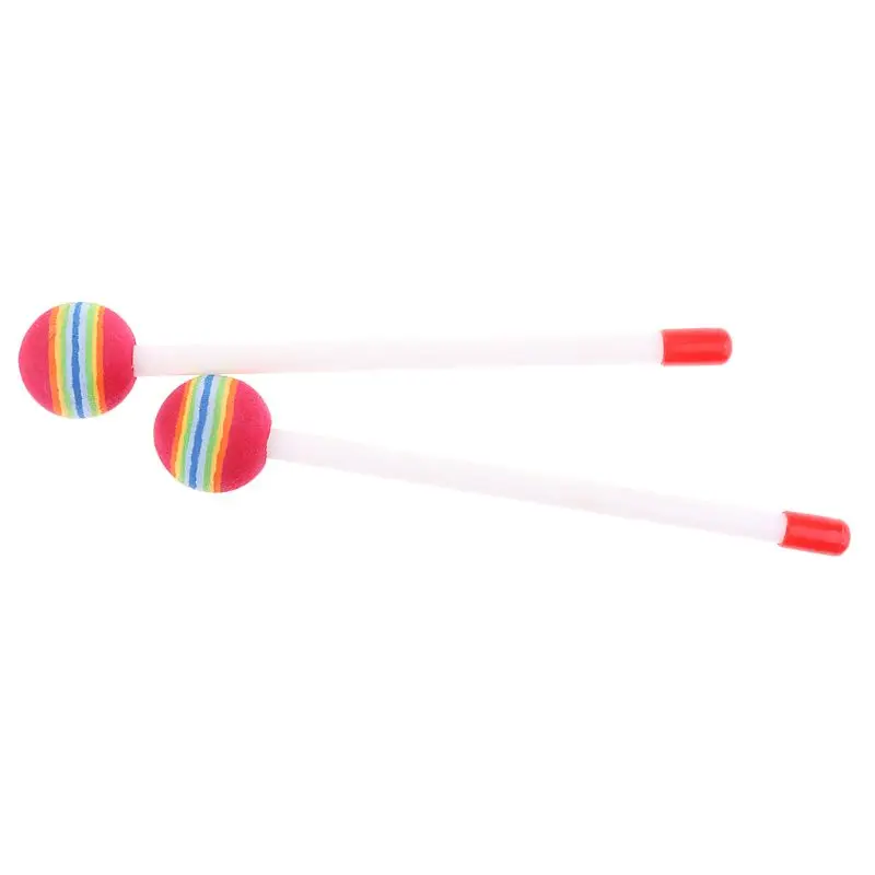 

F1FD Children Hand Percussion Lollipop Rainbow Ddrumstick Early Education Drum Stick