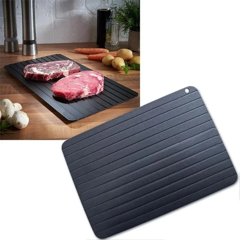 1pcs Aluminum Alloy Fast Defrost Tray Food Meat Fruit Quick Defrosting Plate Board Defrost Tray Thaw Master Kitchen Gadgets2023