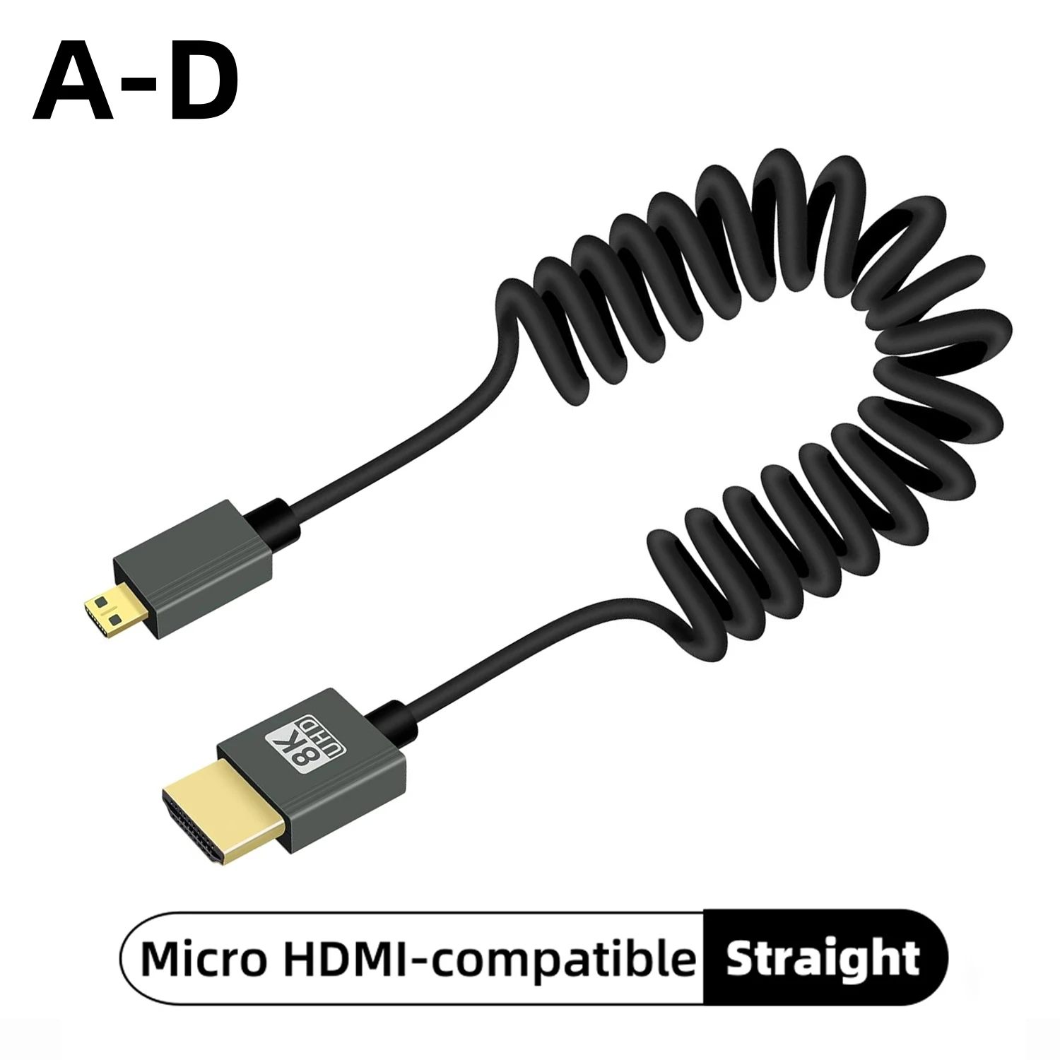 Ultra High-Speed Coiled 8K HDMI Cable with eARC and HDR Support for Cameras, Monitors, and Gaming​​
