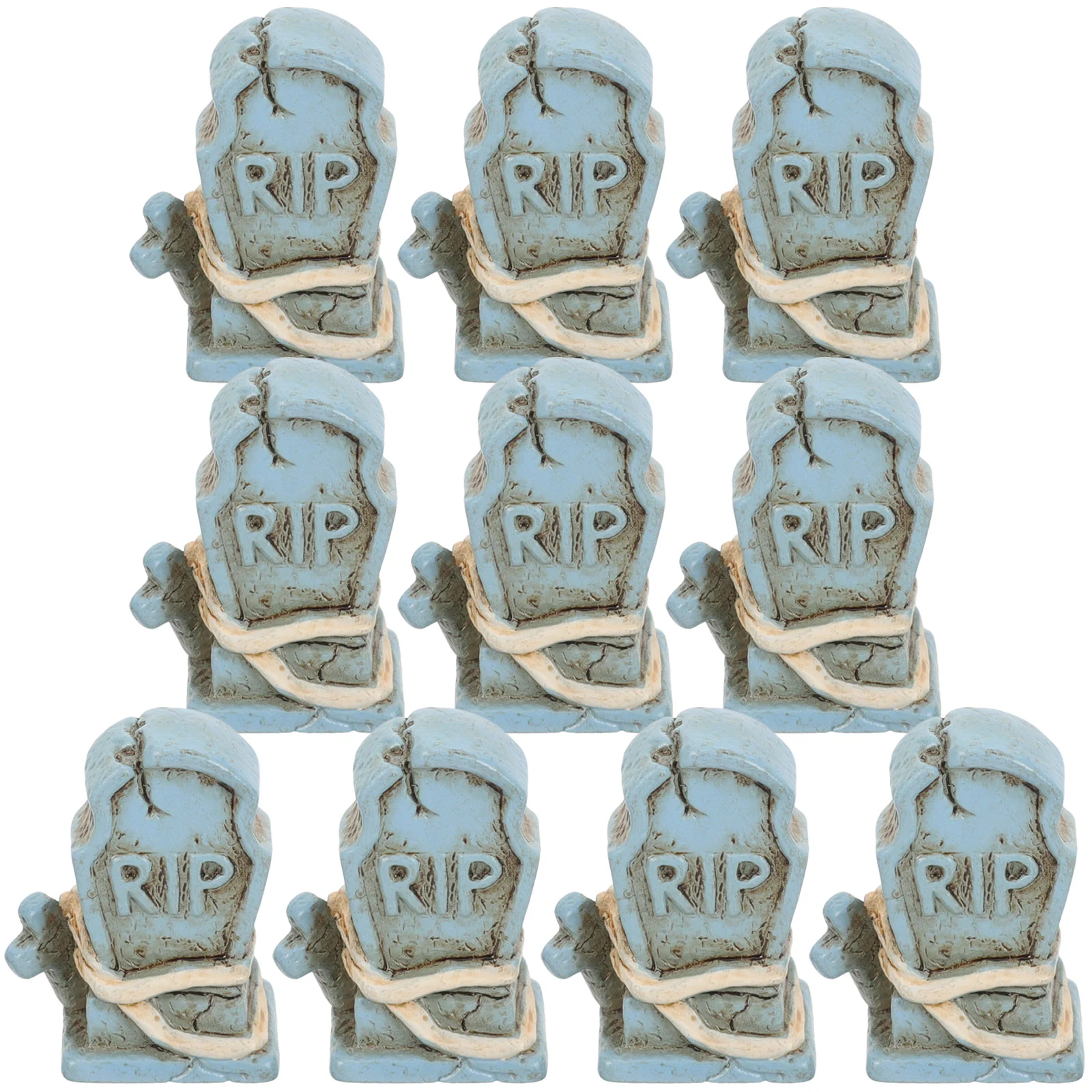 

10 Pcs Pumpkin Halloween Tombstone Ornament Resin Grave Decorations for Cemetery