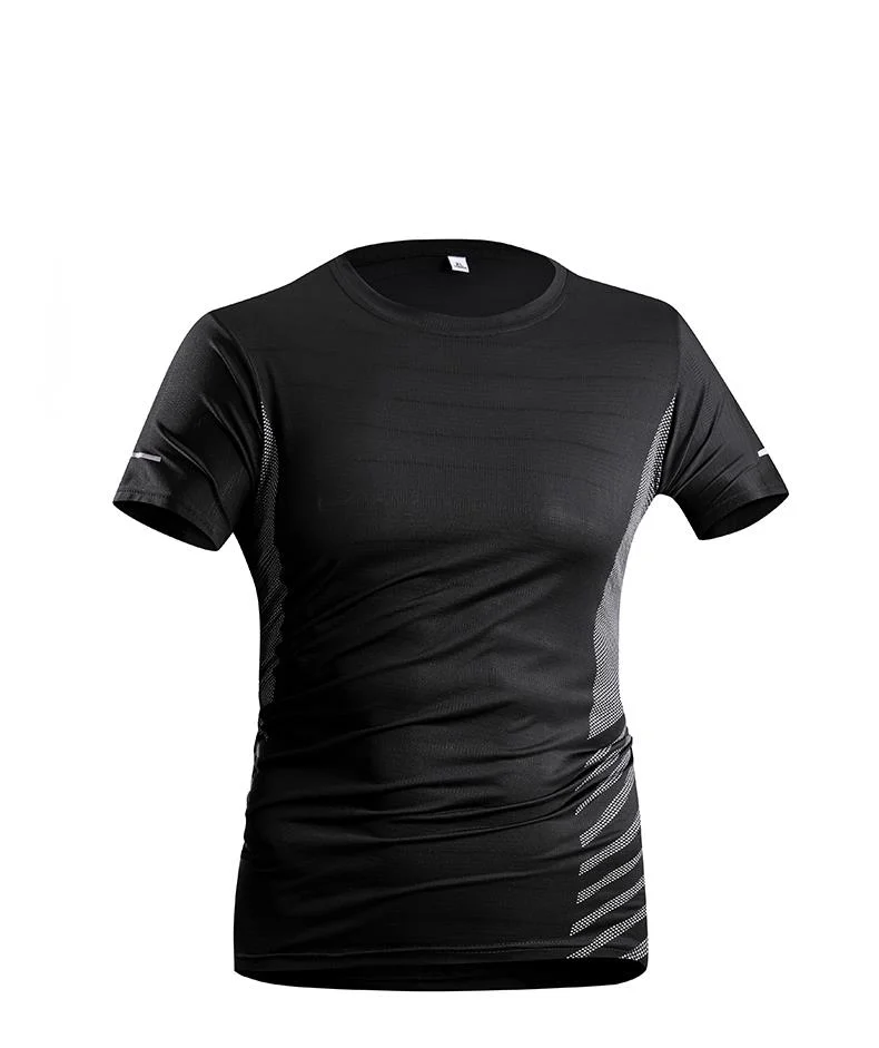 Ice sensitive elastic top 2024 summer new ice silk outdoor sports fitness short sleeved T-shirt_voghion.com