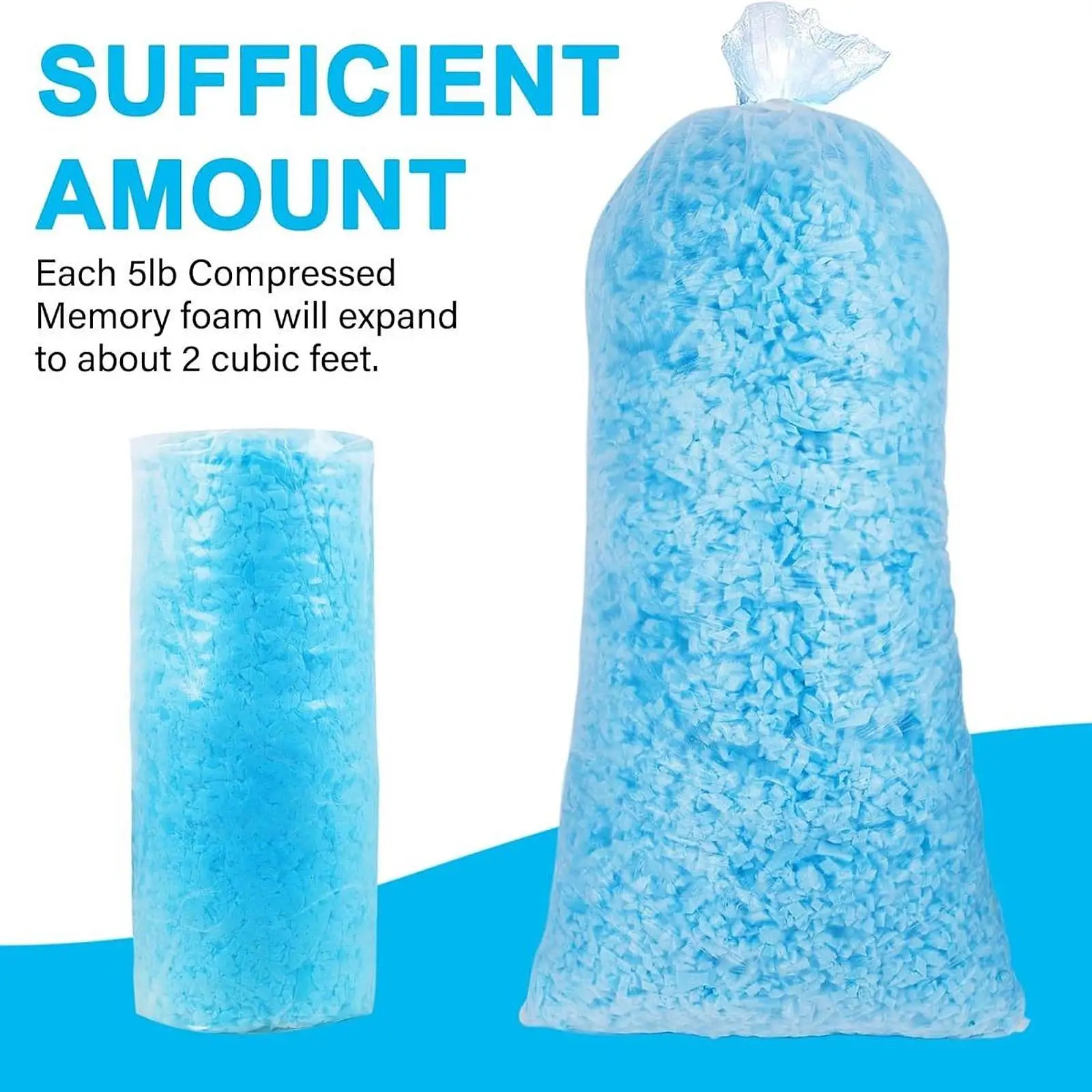 2.3kg Shredded Memory Foam Refill Replacement Memory Foam Filling Bean Bag Filler for Lounger Sofa Cushion Arts Crafts Pillows