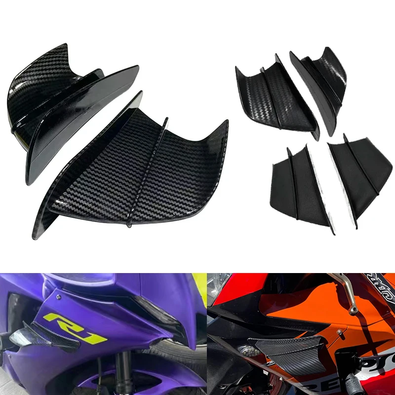 Kit Ailettes Aérodynamiques Universelles Pour Moto - 1 Paire En ABS Noir Ou Rouge - Style Winglet
