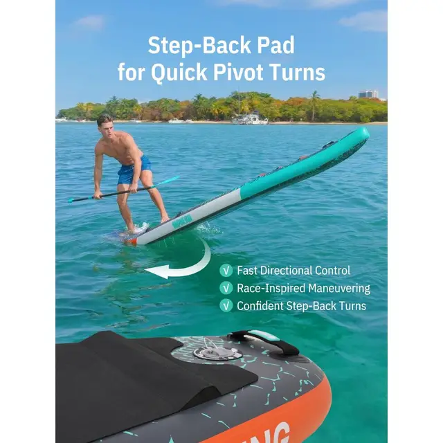 126 Paddle Board, 550LB Capacity Touring Inflatable Paddle Board with Complete SUP Accessoriesamp Kick Pad, Stable Stand up Pad