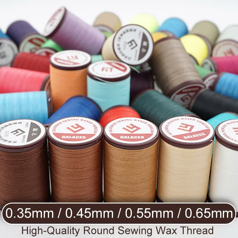 High Quality Round Sewing Wax Thread for Leather Craft Bracelets Weave Sinterable Manual Embroidery Polyester Strength Thread