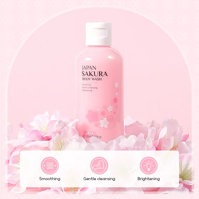 100ml Japan Sakura Shower Gel Moisturizing Whitening Cleaning Elegant Fragrance Oil Control Bodycare Skin Care