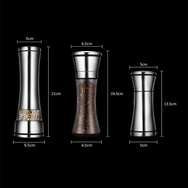 Salt and pepper grinder stainless steel for kitchen