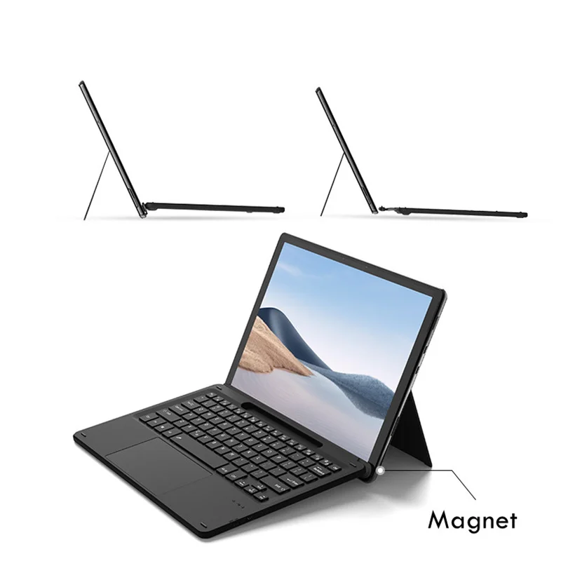 Teclado Magnético sem Fio para Microsoft Surface Pro x Teclado Retroiluminado Trackpad Teclado Russo Espanhol Árabe - Imagem 4