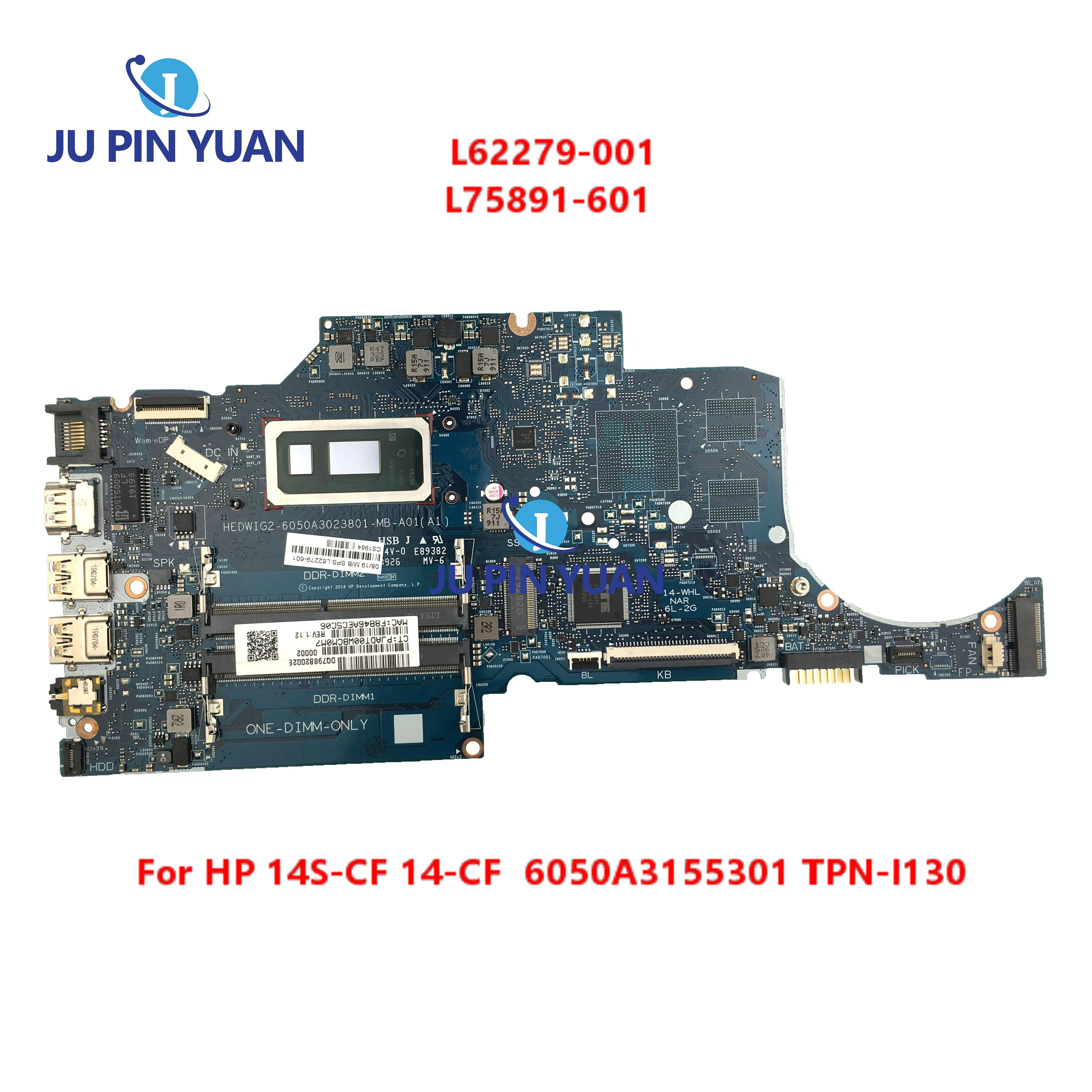 

Подходит для материнской платы ноутбука HP 14S-CF 14-CF TPN-I130 L75891-601 материнская плата L62279-001 6050A3155301 протестирована на 100%