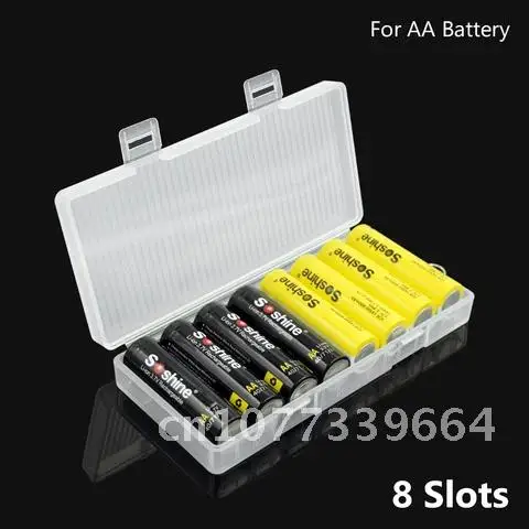 

Battery Holder Case Organizer Container for AA AAA Batteries Semi-translucent Battery Storage Box Holder Hard Case Cover