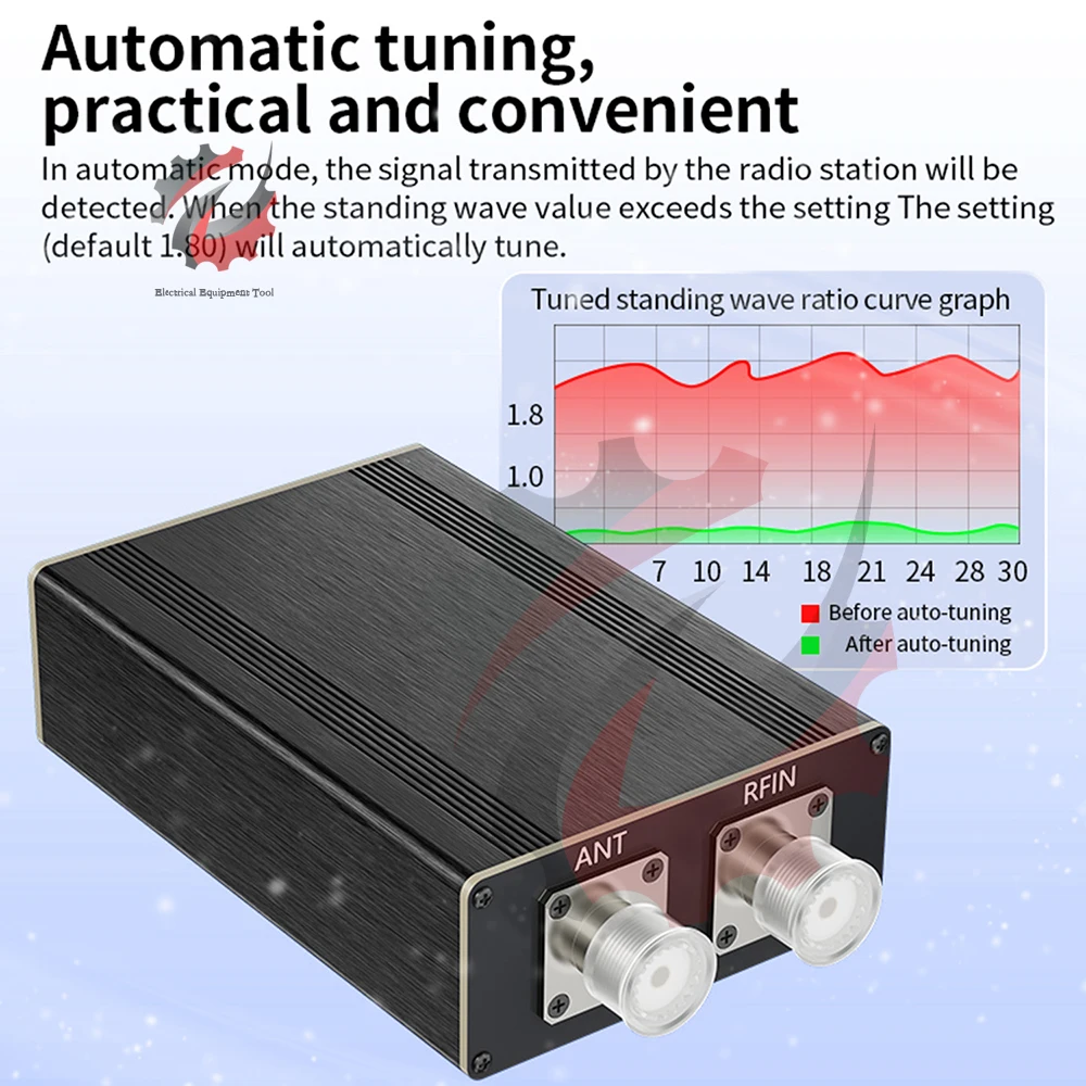 Strumenti Elettrici Mini Sintonizzatore d'Antenna Automatico per Apparecchiature Radio 1.8~55MHz 0.96IN con Alloggiamento ATU‑100 - Image 3