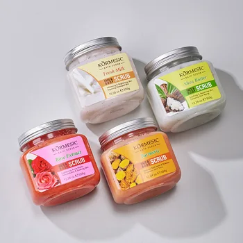 KORMESIC Crema Scrub Corpo Alla Curcuma Idratante Per Il Viso Pulizia Profonda Latte Rosa Delicata Tenera Esfoliazione Del Viso Prodotto Per La Cura Della Pelle