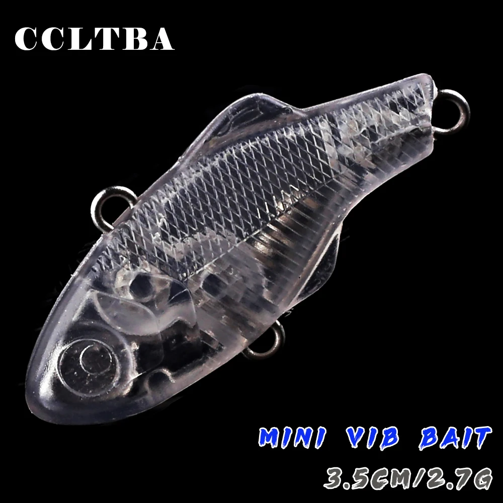 CCLTBA 20PCS/LOT Unpainted Mini VIB Baits 3.5cm/2.7g Sinking Hard Artificial Fishing Lures Blanks Vibration Wobble DIY Lure